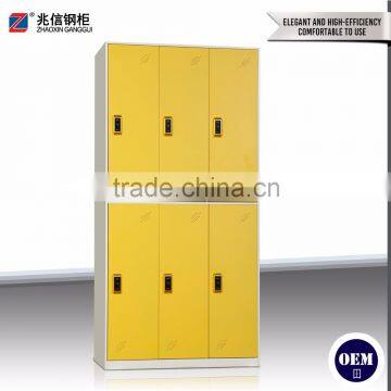 yellow electronic 2 tier steel locker