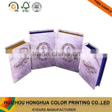 High quality decorative storage paper box wooden book shaped box