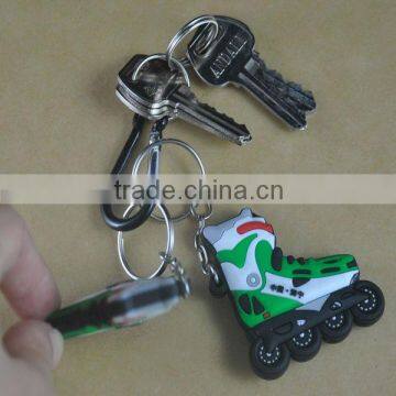 custom skating shoes shape design double sides 3d soft pvc rubber keychain