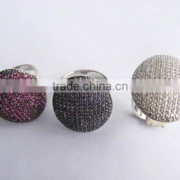 925 Sterling Sliver Round Shape Gemstone Ring