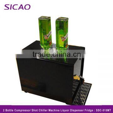 Compressor LED display 2 bottles chilled liquor dispenser