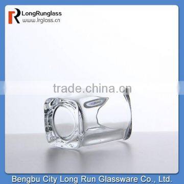 LongRun elegant 100g crystal square glass candle holder wholesale