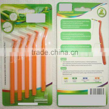 one color, 11cm long handle "L" shape interdental brushes, Made in China, FDA, ISO9001, trade assurance