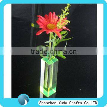 Green Heavy Flower Holder Crystal Clear Flower Vase Stand Home Vase Decoration