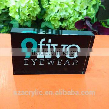 Black color Plexiglass Brand Block for Logo Display