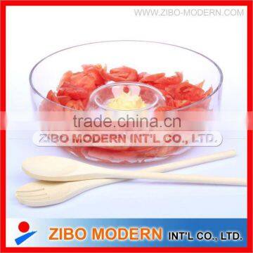 Round salad Glass bowl for food/plastic salad bowl