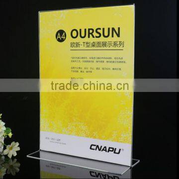 A4 clear acrylic sign display ,acrylic card sign stand