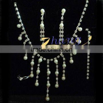 fashion design pearl bridal jewelry set