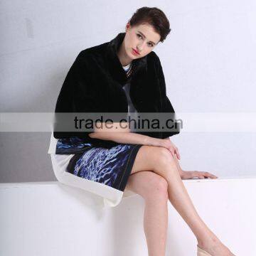 Lady Mink Fur Coat Knitted Mink Fur Coat photo-4