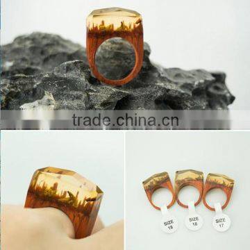 2016 New Trendy Products Forest Resin Handmade Secreted Wooden Rings photo-2