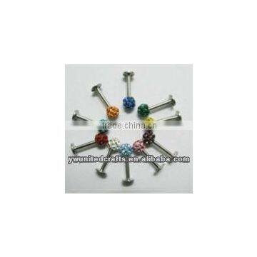 316 Stainless Steel Bar UV Ball Lip Ring Body Piercing Jewelry