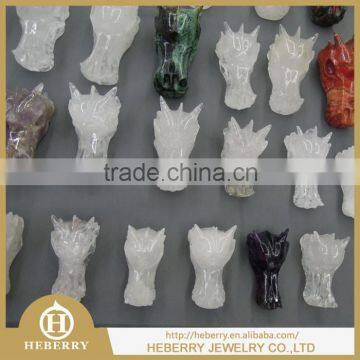 2015 Feng Shui Home Decor Quartz Crystal Carving dragon skull