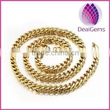 High Quality 6mm Wide Stainless Steel Golden Chain Necklace