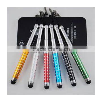 Multi Colors Universal Tablet PC 3 Section Telescopic Touch Screen Pen with Dustproof Tampon