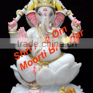 White Marable ganesha murti