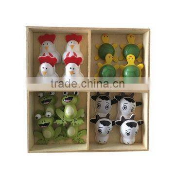 Wooden animal fridge magnet self adhensive wooden frog/hen/cow/tortoise sticker for home or garden decoration