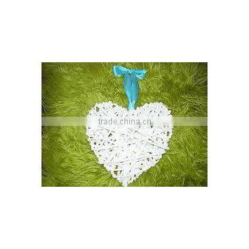 Hanging White Wicker Heart for Christmas and Wedding Decorarion photo-2