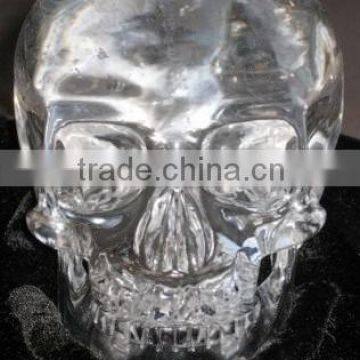 Natural Clear Transparent Quartz Crystal Alien Skull FengShui Crystal Healing Skull photo-3