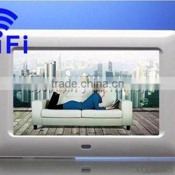 Factory price 7inch wifi digital picture frame electronic display with video loop function and support Apps for christmas gifts