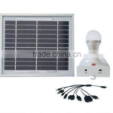 3W portable solar home light with 4400mAh lithium battery for lighting and phone charging