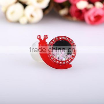 Lovely snail shape hair band diamante round plate ponytail holder ball beads hair rubber band