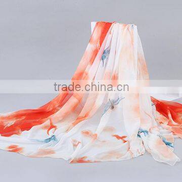 Pink Rose Silk Twill Scarves Print Women Scarf Handmade Wrap Shawl Chiffon Large Cheap Price photo-4
