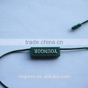 Plastic Double Sides Embossed Logo String Seal Tag