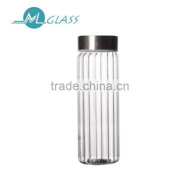 450ml high borosilicate glass water bottle with stainless steel lid N6406