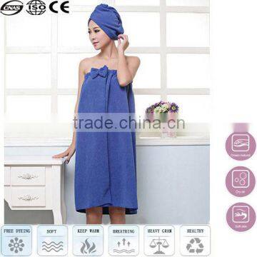 dark blue lady 100% cotton waffle weave hooded bath towel