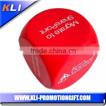 PU foam dice shaped stress ball PU stress dice with logo