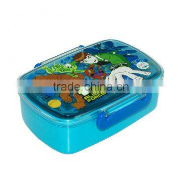 Factory audited foodgrade plastic lunch box with cartoon logo