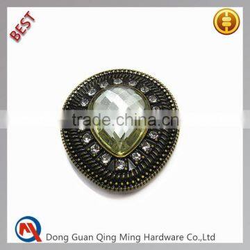 Custom Metal Oval Round Rhinestone Button For Garment