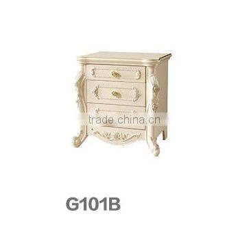 D107 Home Bedroom Set of Antique Solid Wood Double Bed Furniture