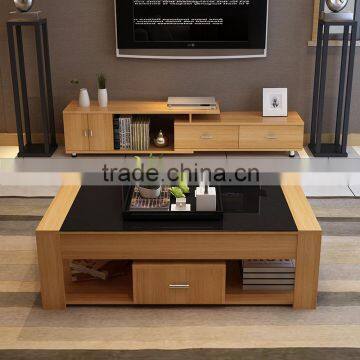 Modern Design Coffee Table Living Room Furniture With Drawers Shelf photo-2