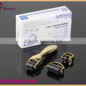 2016 newest 3 in1 180+600+1200 needle derma roller for hair loss treatment