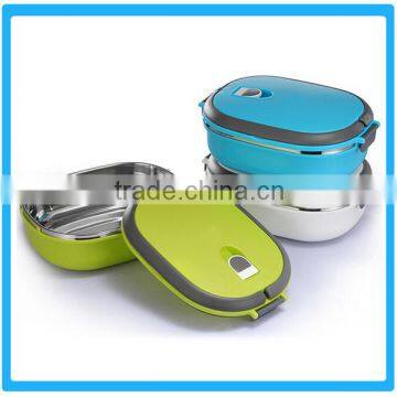 Alibaba Hot Sale Two Layers Stainless Steel Lunch Box,1800ML Plastic Storage Containers