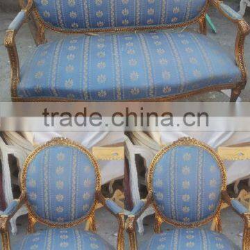 Antique blue french salon set