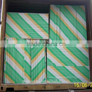 green color paper faced gypsum board standard sizes 12mm for vila building