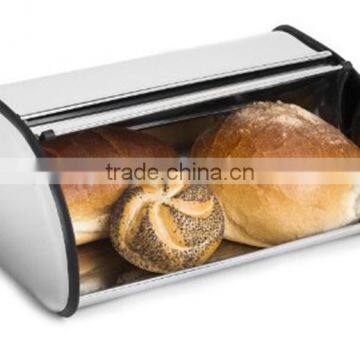 Stainless Steel Bread Bin Storage Box Keeper Kitchen Food Container Holder