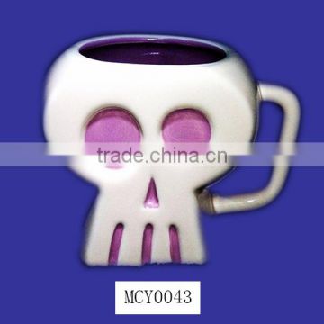 Home Decoration Rare Custom Ceramic White Skeleton Coffee Mug