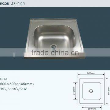 Cheap Single Bowl 50*50cm Stainless Steel Kitchen Basin JZ-109 photo-2