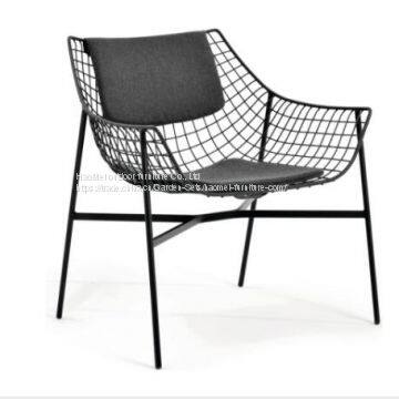 Single Chair Metal frame+Taiwan olifen waterproof fabric 5cm seat/back cushion