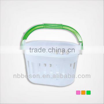 color plastic basket with handle