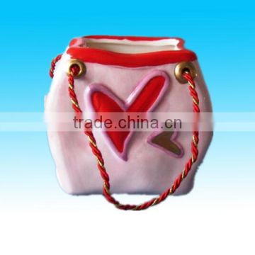 Custom handpainted ceramic valentines' day gift bag candy bag