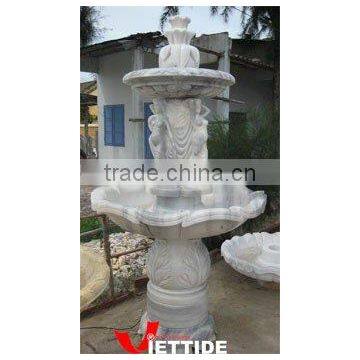 Hand-carved marble fountain