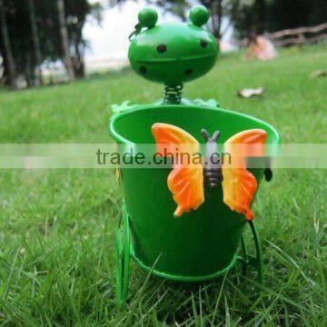 Garden Decoration Frog Painted Metal Frog Pot Metal Frog Frog Pot Outdoor Garden Frog Decor Frog With Bike Pot Flower Pot photo-4