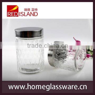 NICE PATTERN GLASS JAR TO STORAGE COCKIES & CANDY photo-2