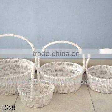 New white willow basket with handle