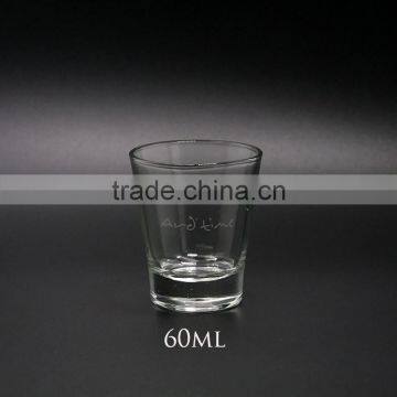 High quality 60ml clear shot glass cup with custom logo wholesale