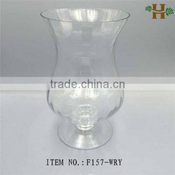 wholesale decorative clear footed glass vase/jar